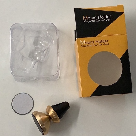 Magnetic Car Phone Air Vent Mount Cell Phone Holder Gold - Picture 1 of 2